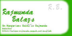 rajmunda balazs business card